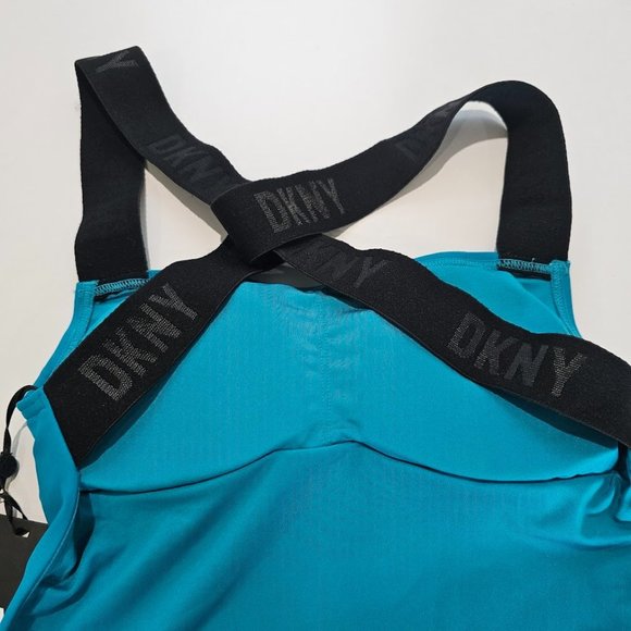 DKNY  Logo Cross-Back One-Piece Swimsuit Tropical Blue - Picture 7 of 10